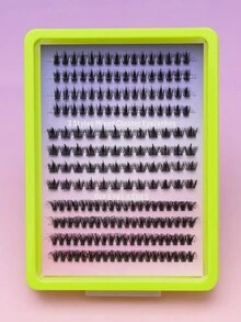 3 Styles Mixed Cluster False Eyelashes DIY Individual Lash Segmented Fluffy Voluminous Fiber Lashes Multipack Reusable Home Eyelash Extension Kit With Free Makeup Tools For Party Cosmetic Look - C - View 2