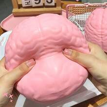 1pc Realistic Brain Squeeze Stress Relief Toy, Soft Stretchable TPR Material Brain Shaped Soft Toy, Funny Prank Anxiety Relief Hand Toy, Suitable For Adults And Children, Party Gift, Halloween Independence Day Gift - Multicolor - View 7