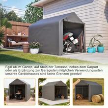 Geräteschuppen 190x170x200cm, Fahrradgarage, Geräteschuppen, Garagenzelt, Gartenhaus Lagerzelt Fahrradschuppen Werkzeugzelt Lagergarage, Dunkelgrau - 160x220x165 cm -nEW W5228P410888 - View 5