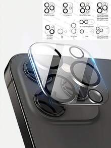 ZYONS 3D 相機鏡頭保護膜，相容 iPhone 18 Pro Max/18 Pro/18 Fold/Ultra/17 Pro Max/17 Pro/17 Air/16 Pro Max/16 Pro/16 Plus/16E/15/14/13 Mini/12/11 系列，夜間攝影防眩光，3D 立體，相機保護 - 無色 - 查看 23