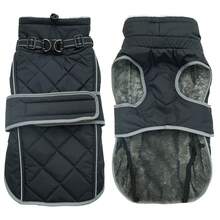 Metglad Dog Winter Coat, Quilted Fleece‑Lined Pet Jacket, Adjustable High‑Collar Dog Jacket With Leash Attachment D‑Ring, Belly‑Coverage Snow Suit For Small, Medium & Large Dogs - Black - View 14