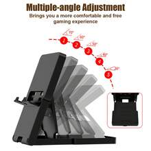 1pc Foldable 5-Angle Adjustable Stand, Compatible With Nintendo Switch OLED Lite Switch 2, Non-Slip Portable Desktop Game Stand With Charging Port And Game Card Storage, ABS Material, Suitable For Phone And Tablet Gaming Accessories - View 5