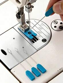Blue Handle Threading Tool, Sewing Machine Thread Guide Device, Long Universal Threading Needle Guide For Home And Industrial Sewing Machines, Blue Plastic Handle - Multicolor - View 9