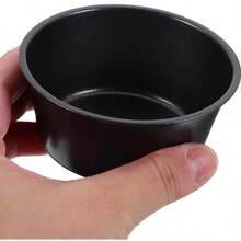 Nonstick Round Stainless Steel Pudding Cup Molds For Baking Cakes Muffins And Cheesecakes Easy Release Kitchen Bakeware - Black - View 4