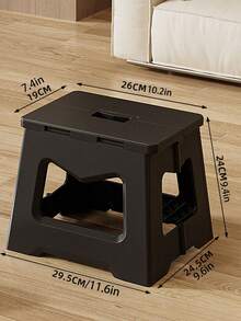 Taburete cuadrado de plástico duro minimalista moderno, multicolor de doble tono con asa, taburete plegable portátil, adecuado para entrada, cocina, espacios interiores, picnic al aire libre, camping, taburete para el hogar de todas las estaciones - Multicolor - Ver 13