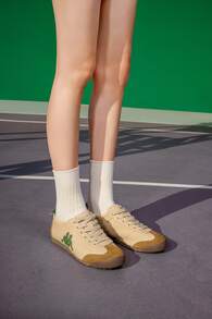Kappa Colorblock Canvas Training Shoes Thin Sole Breathable Couple Sports Casual Shoes Unisex - Evergreen - View 4