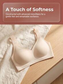 Plus Size Women's Bra, Strong Lifting Effect, Soft Breathable Comfortable Fabric, Casual Comfortable Lingerie - Apricot - View 9