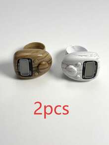 Faux Wood Grain Baked Lacquer Texture Vintage Warm Contrast To Ordinary Plastic Model More Premium Integrated Elastic Finger Ring Directly Worn On Finger Fits Regular Finger Circumference Easily Without Slipping During Counting - Multicolor - View 24