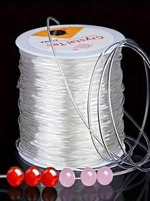 1 Roll Flexible Transparent Beaded Rope - 0.5mm Elastic Line, Suitable For DIY Jewelry Making, Keychains, Bracelets And Necklaces - Smooth Stretchable Beading Wire, Designed For Bead Artists, Durable Handmade Material, DIY Craft Material, Valentine's Day, Children's Day, Christmas - A - View 10