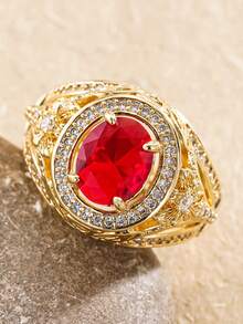 1pc Vintage Cubic Zirconia Ring For Women, Wedding Engagement Party Jewelry, Valentine's Day Gift - 1# - View 6