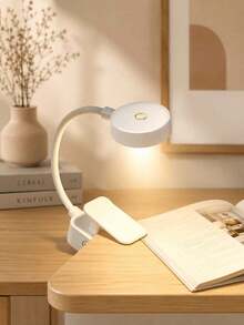 4pcs 4-LED Black/White Clip-On Book Light, Eye-Care Reading Lamp, 3 Color Temperatures, Dimmable, Mini Portable Clip-On Reading Light (Battery Not Included) - Multi-color - View 7