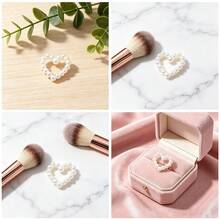 100/200/300pcs Heart-Shaped Pearl Table Scatter Decor, Plastic Faux Pearl Wedding Table Decoration, DIY Nail Art Decoration, Suitable For Wedding Party Cake, Size: 0.47 Inch - Multicolor - View 7