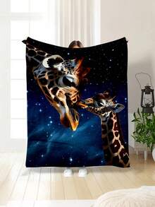 Soft & Comfortable 280gsm Blanket, Animal & Floral Print Pattern, Outdoor Camping Leisure Blanket, Multi-Purpose Blanket For Sofa, Bed And More, Suitable For Home, Picnic, Travel, All Seasons Comfort, Modern Style, Polyester, Machine Washable - Multicolor - View 9