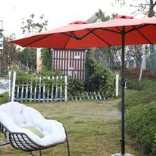 14.8 Ft Double Sided Outdoor Rectangular Large With Crank ( Orange )(No Base) - 橘色 + 鋼鐵 + 花園與戶外 - 查看 6
