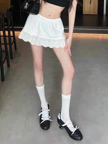 粉色小狗運動芭蕾風綁帶瑪麗珍鞋 女款夏季魔鬼氈小貓跟鞋 復古百搭圓頭鞋 - 黑色 - 查看 4