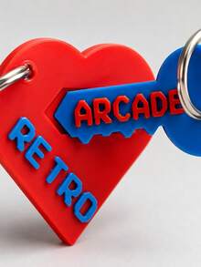1pc Personalized Customized Name Heart Keychain, Unique Couple Keychain, Customizable Name On Heart And Key Shape, 3D Printed Accessory, Personalized Gift, Also Can Be Used As Pendant, Suitable As Unique Personalized Gift For Couples, Anniversary Gift, Also Suitable For Back To School Season Gift. - Multicolor - View 6