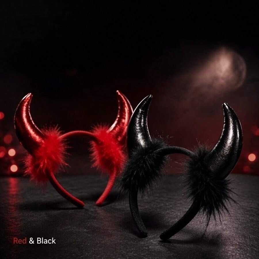 2pcs Halloween Horn Headband Women Costume Headwear - Multicolor - View 1