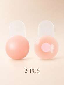 1pair Silicone Breast Lift Tape & Nipple Paste, Invisible Adhesive Bra Pads For Summer - Apricot - View 15