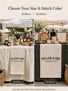 Personalized Embroidered Canvas Banner, Customizable With Your Logo And Text, Suitable For Markets, Craft Fairs And Small Business Brand Promotion, Fashionable And Beautiful, Perfect As Birthday Gift, Holiday Gift, Christmas Gift - Multicolor - View 3