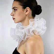 1pc Multi-Layer Organza Neck Ruffle Collar, Clown Fake Collar, Vintage Party Versatile Accessory - Multicolor - View 3
