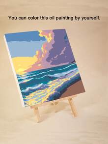 成人数码油画，丙烯颜料，简易成人数码油画，适合初学者，DIY数码油画，可作礼物或家居墙面装饰，尺寸：20英寸宽 x 20英寸长 / 30英寸宽 x 30英寸长 - 藍綠色 - 查看 10