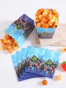 6pcs/12pcs/24pcs Anime Cartoon Theme Party Candy Boxes, Theme Party Gift Boxes, Candy & Cookie Boxes, Party Gift Bags, Party Gift Boxes, Suitable For Birthday Party, Candy And Popcorn Box Decoration, Back To School Season Party, Holiday Essential Party Supplies - Multicolor - View 4