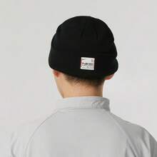 Topi Wol Rajut Bordir Hangat Kasual Olahraga Luar Ruangan NIKE, Unisex - Hitam - View 2