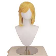 Long Blonde Yellow Color Wigs Heat Resistant Synthetic Hair Halloween Party Wig Anime Twilight Applejack Cosplay Wig - Gold - View 2