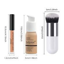 Julystar 3‑Piece Base Makeup Set, Liquid Foundation & Concealer With Free Makeup Brush, Soft Matte Long‑Wear 16H Oil Control, Lightweight Breathable, Full Coverage For Natural Flawless Daily Face Makeup - Set - View 2