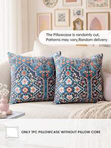 HONEYMOON 1pc Ultra Soft Fleece Pillow Case, Back Side Is Cold Gray Faux Rabbit Fur, No Inner Core Cushion Cover, Elegant Home Decor, Suitable For Bed And Sofa, Envelope Closure, Machine Washable - Multicolor - View 2