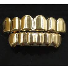 1 buah HIPHOP Hip Hop Teeth Grillz Gigi Tajam Berlapis Emas Dekorasi Gigi - MultiWarna - View 5
