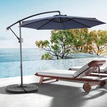 Best Choice Products 10ft Offset Hanging Market Patio/Easy Tilt Adjustment, Polyester Shade, 8 Ribs Backyard, Poolside   -  ( Dark Green )(No Base) - 海軍藍 + 鋼色 + 花園與戶外 - 查看 1