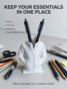 1PC Personalized Jacket Style Pen Holder, Desktop Storage, Desktop Decoration Ornament, Stationery Storage Tool - A - View 6