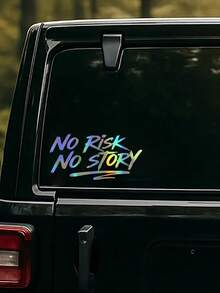 1pc No Risk No Story Car Sticker, Motivational Adventure Quote Decal - A - View 14