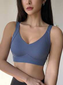 DAZY Full Coverage Adjustable Bra, Wirefree Lift & Support For Big Bust, Minimizes Underboob, Plus Size - Blue - View 4