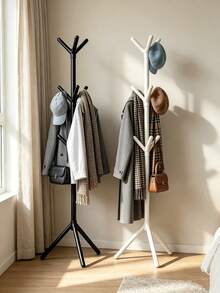 Household Tree-Shaped Floor Coat Rack, Easy Assembly Vertical Coat Rack, Vertical Coat Rack, Triangular Stable Base, Multi-Prong Hook Design. Suitable For Bedroom, Entryway, Strong Load-Bearing, Storage For Coats, Bags, Hats, Minimalist Versatile, Space-Saving, Practical Home Storage Item. - Multicolor - View 17