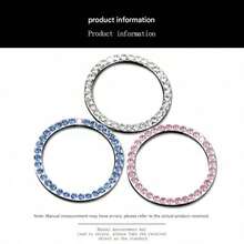 Pegatina de protección de arranque de un solo toque, anillo decorativo de encendido con logotipo del coche y strass, anillo decorativo de interruptor de encendido con strass - A - Ver 6