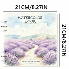 Back To School 21*21 Cm 3-Ring Metal Loose-Leaf Detachable Watercolor Sketchbook, 300g Rough Texture Watercolor Paper Notebook, Flat Lay Drawing Pad, Removable Pages For Art Class Practice, Compatible With Watercolor, Gouache, Acrylic, Ink And Illustration, Durable School Supplies For Teen Art Students And Painting Beginners - Fresh Flowers - View 8