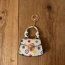 Vintage Luxury Litchi Grain PU Leather Metal Buckle Mini Handbag For Women, Keychain Earphone Coin Storage Hanging Bag - Multicolor - View 5