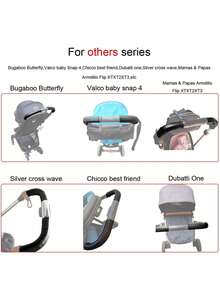 PU Leather Stroller Handle Cover, Anti-Scratch Handle Refurbishment Protective Sleeve, Suitable For Cybex Priam, Chicco Best Friend, Mios, Bugaboo Vista, Cruz, Minu - Black - View 5