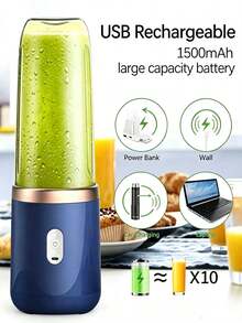 Gelas Juicer Portabel Nirkabel Kapasitas 400ml, Desain Tutup Ganda, Pisau Baja Tahan Karat 21000RPM, Sensor Keamanan Mati Otomatis, Mulai Sekali Sentuh, Material Berkualitas, Pengisian Daya USB, Cocok untuk Gym, Kantor, Aktivitas Luar Ruangan, dan Minuman Jus Segar Sehari-hari - MultiWarna - View 10
