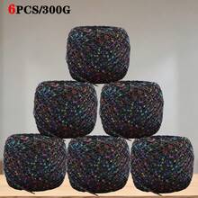 Yarn For Crochet Sequin Sparkle Yarn Set 300g 6 Balls Glitter Crochet Thread Chunky Yarn For DIY Knitting Handmade Crafts Sweater Scarf Hat Making Supplies - Deep Purple - View 15