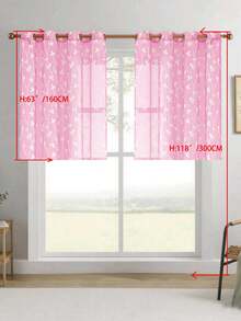 1件/2件裝 高級波希米亞風刺繡透視窗簾，適用客廳與臥室，極簡線條藝術薄紗窗簾，耐褪色、柔光遮光、透氣居家裝飾，易安裝易維護 - 粉色 - 查看 16