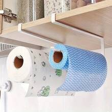 1pc/2pcs No-Drill Hanging Storage Rack | Thickened Iron Kitchen Paper Towel Holder, Embedded Installation, Suitable For Kitchen And Other Scenes - Toilet Paper Holder - View 2