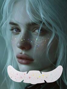 6pcs Glitter Freckle Holographic Stickers Heart-Shaped Freckle Temporary Tattoo Waterproof Shiny Star & Heart Dot Pattern Makeup Accessory For Adult Party Festival Daily Wear - Multicolor - View 5