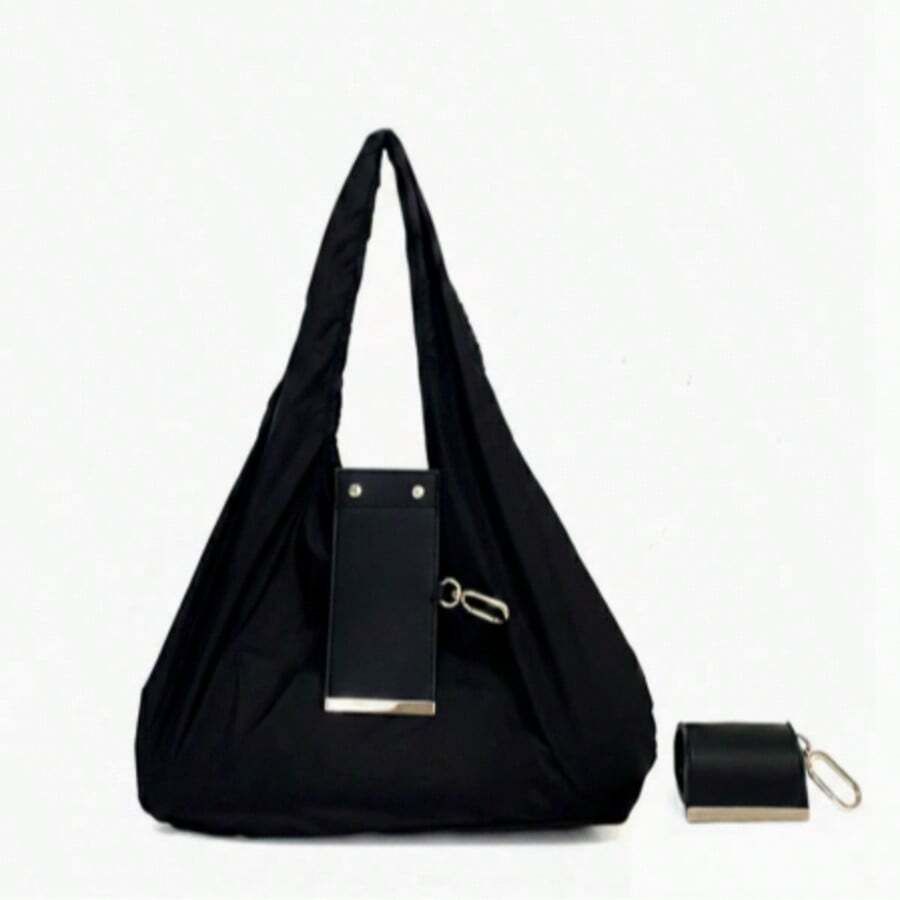 Keychain Instantly Transforms Into A Storage Bag! Foldable And Lightweight, Available In Multiple Colors: Coffee Brown, Black, Khaki, And Army Green. The Storage Bag Instantly Transforms Into A Stylish Commuter Bag - View 1