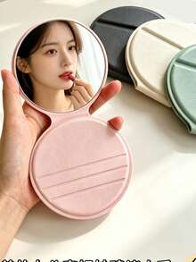 1/2/5/10/20 Mini Folding Portable Makeup Mirror With Stand Design, Suitable For Travel And Daily Use, Minimalist Style Round Desktop Folding Mirror, Back-To-School Essential, Back-To-School Season, Gift For Friends, Family, And Teachers. - Multicolor - View 1