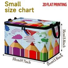 1pc Colorful Pencil Pattern Storage Box With Zipper Oxford Fabric Foldable Organizer Bag, Perfect For Travel, Packing, Clothing, Pants And Bedding, Storage, Laundry Room Or Holiday Decor, Keeps Household Items Organized And Easy To Find, Contemporary Style - View 11