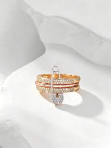 1pc Creative Fashion Personalized Micro-Inlaid Zirconia Triple Ring Brooch Ring For Women Daily Wear - Brooch Ring - View 26