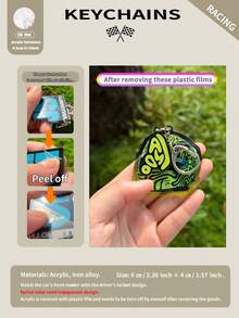F1 Keychain Racing Keychain Racing Sports Keychain RUS ANT VER LEC NOR PIA SAI ALB 2D Flat Double-Sided Car Keychain Packaging Decoration Backpack And Interior Decor - Number + Helmet - View 11